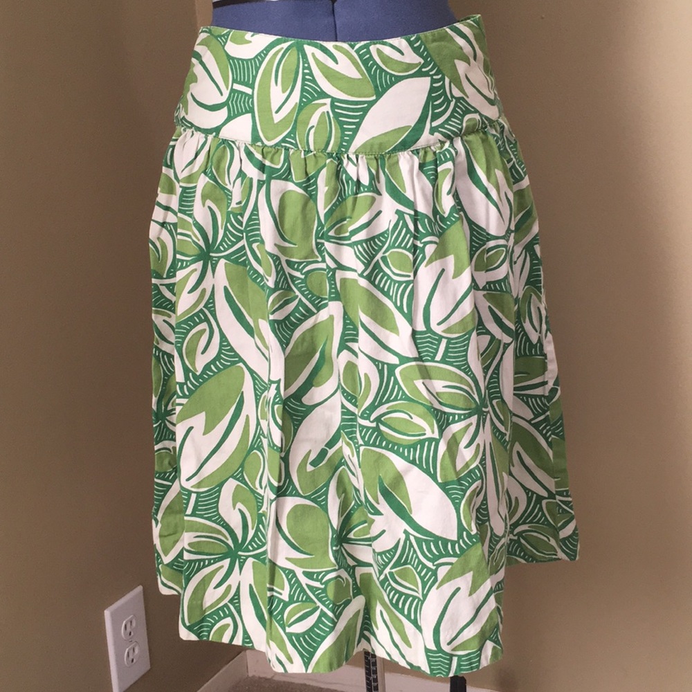Merona Size 2 Green Drop Waist Midi Skirt